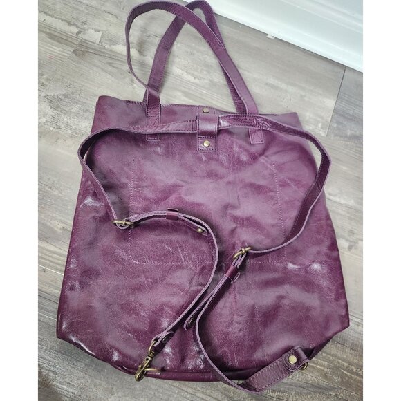 Joji & Co Sierra Backpack/Tote In Purple Leather Adjustable Bag - Picture 4 of 7